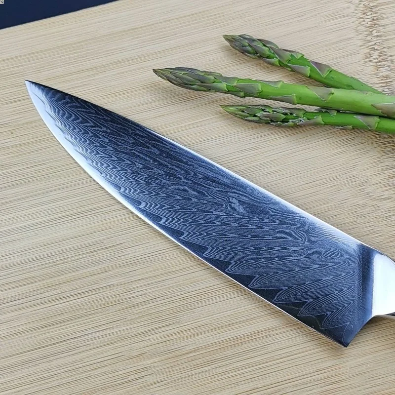 Aya Damascus Chef Knife 8 Inch Blue