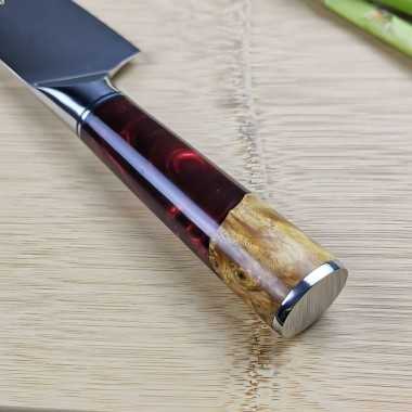 Aya Damascus Chef Knife 8 Inch Red
