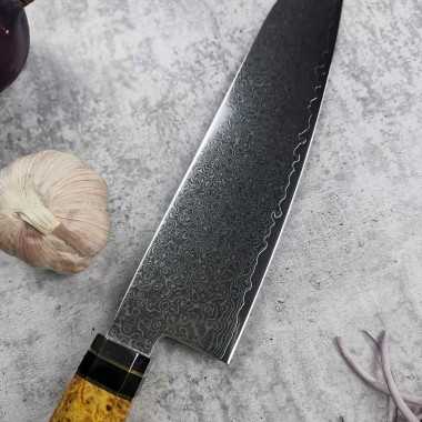 Hayami Damascus Chef Knife Green