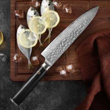 Chef Knife with Black Pakkawood Handle 8 Inch