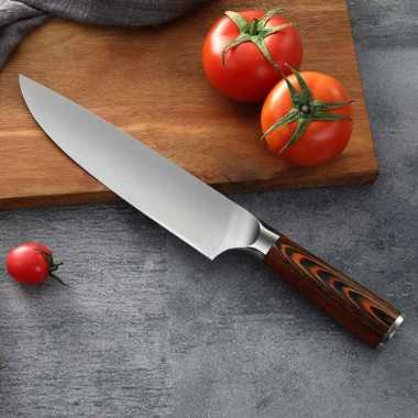 Chef Knife 8 Inch with wavy grain wood