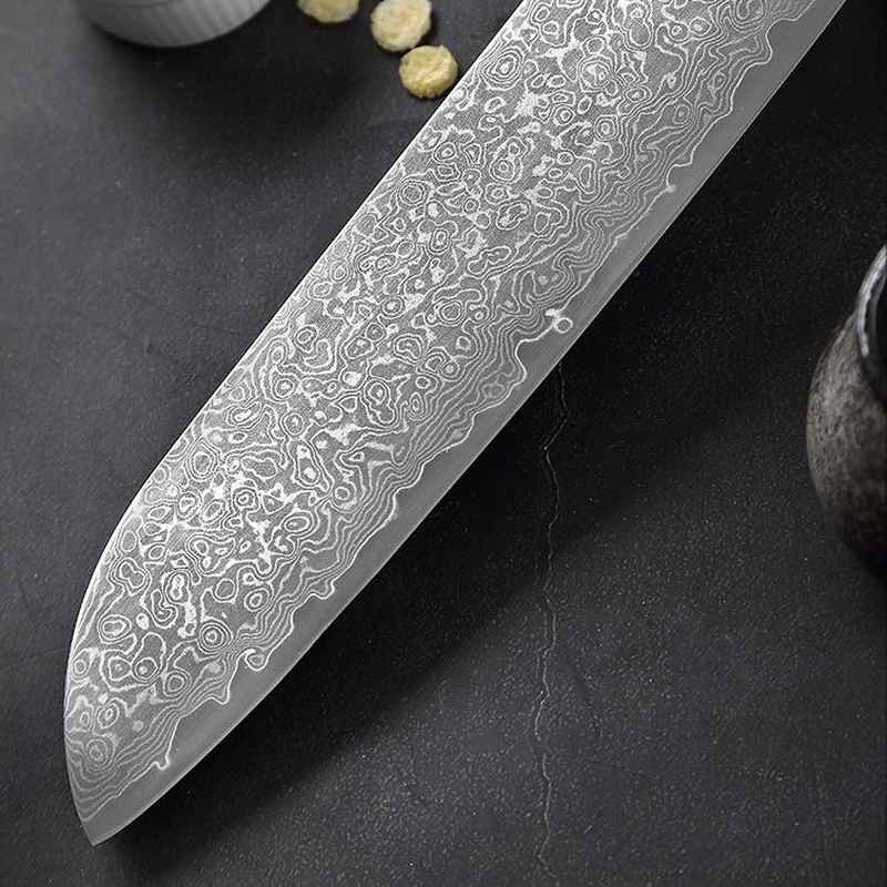 Santoku Knife with Black Pakkawood Handle 7 Inch
