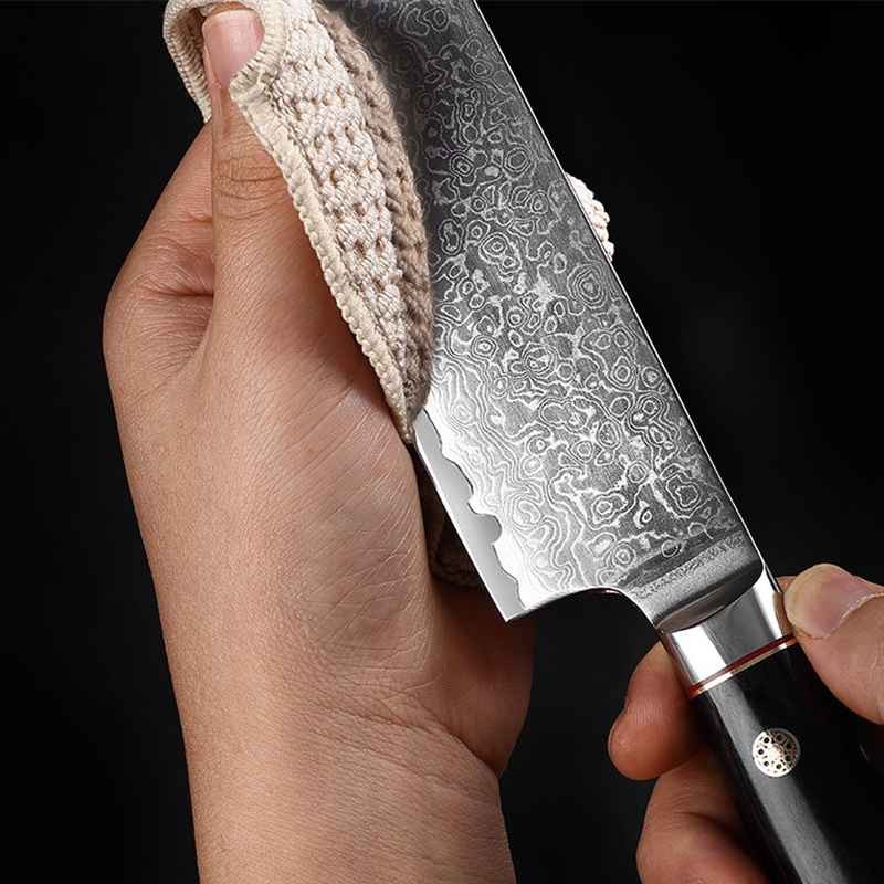 Santoku Knife with Black Pakkawood Handle 7 Inch