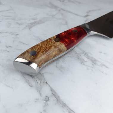 Mirage Damascus Chef Knife 8 Inch Red