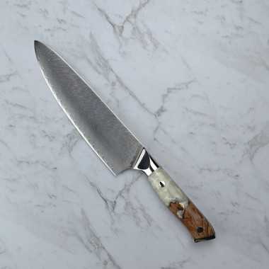 Mirage Damascus Chef Knife 8 Inch White