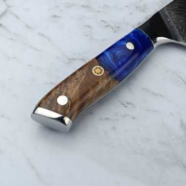 Mirage Damascus Chef Knife 8 Inch Blue